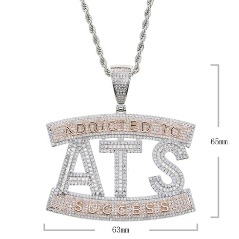 Two-tone Addicted to Success "ATS" Baguette Pendant Chain