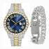 Fully Iced Bling Watch + Cuban Bracelet Bundle