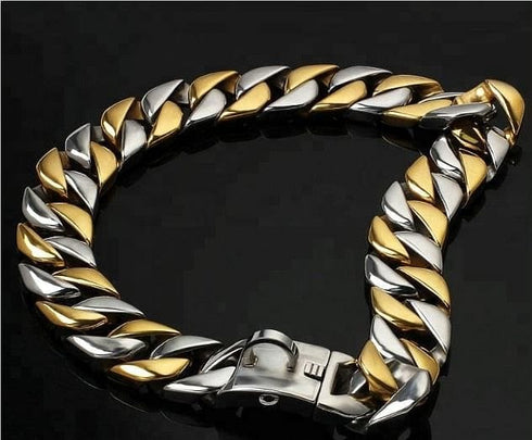 Two-Tone Cuban Link Dog Collar