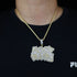 Two-Tone Iced Hood Baby Pendant Chain