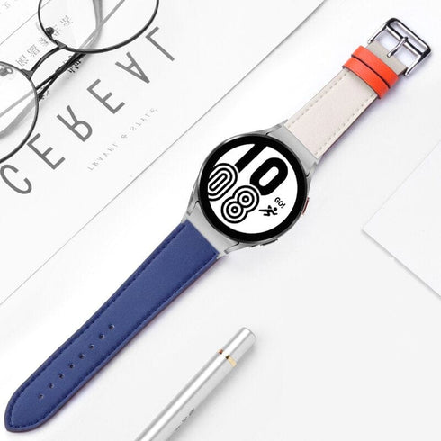 Two-Tone Leather Watch Strap for Smart Watches