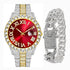 Fully Iced Bling Watch + Cuban Bracelet Bundle