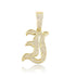 VVS Jewelry Old English Initial Pendant Necklace