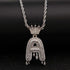 VVS Jewelry Pavé Crowned Bubble Initial Necklace