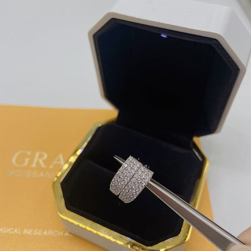 VVS Classic Round 925 Silver Moissanite Iced Earrings