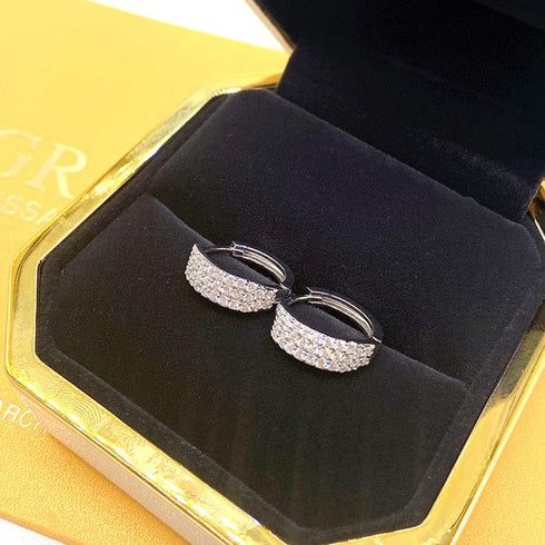 VVS Classic Round 925 Silver Moissanite Iced Earrings