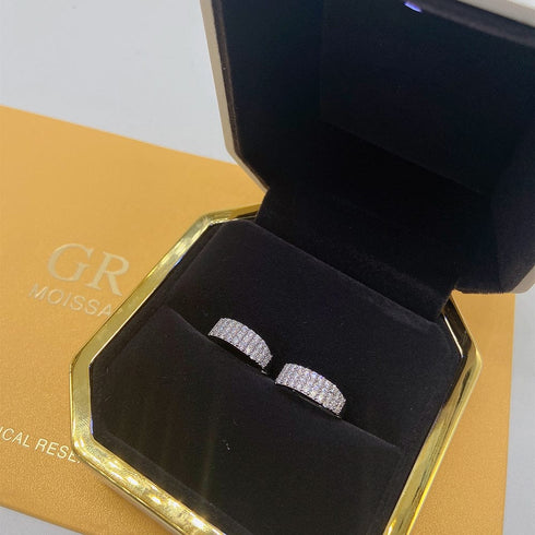 VVS Classic Round 925 Silver Moissanite Iced Earrings