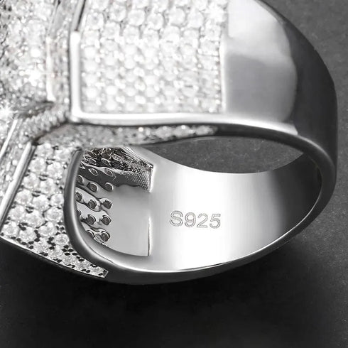 VVS D Color Moissanite Iced Broken Heart Ring