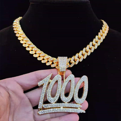VVS Jewelry 1000 Iced Out Cuban Pendant Chain