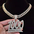 VVS Jewelry 1000 Iced Out Cuban Pendant Chain