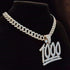 VVS Jewelry 1000 Iced Out Cuban Pendant Chain