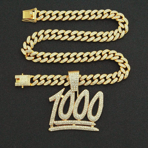 VVS Jewelry 1000 Iced Out Cuban Pendant Chain