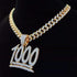 VVS Jewelry 1000 Iced Out Cuban Pendant Chain