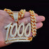 VVS Jewelry 1000 Iced Out Cuban Pendant Chain