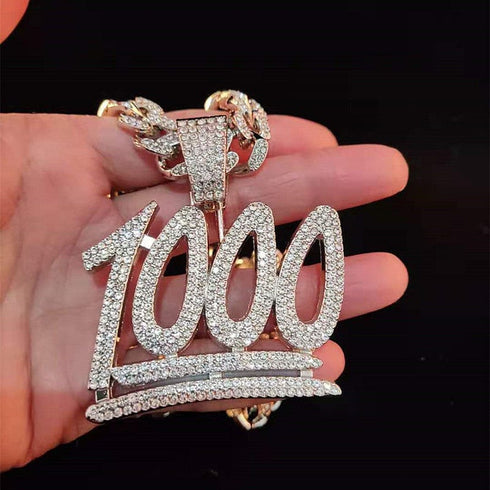 VVS Jewelry 1000 Iced Out Cuban Pendant Chain