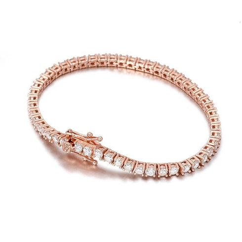 VVS Jewelry 10K Vermeil Gold VVS1 Moissanite Diamond 3mm Tennis Bracelet