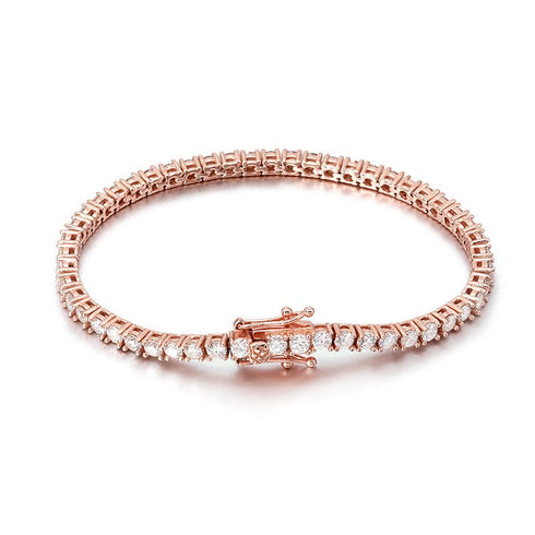 VVS Jewelry 10K Vermeil Gold VVS1 Moissanite Diamond 3mm Tennis Bracelet