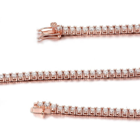 VVS Jewelry 10K Vermeil Gold VVS1 Moissanite Diamond 3mm Tennis Bracelet