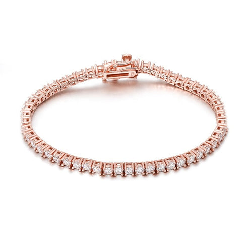 VVS Jewelry 10K Vermeil Gold VVS1 Moissanite Diamond 3mm Tennis Bracelet