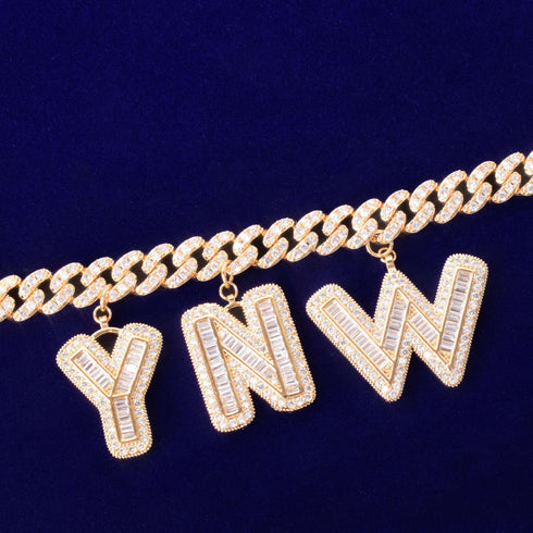 VVS Jewelry 10mm Custom Name Cuban Baguette Chain