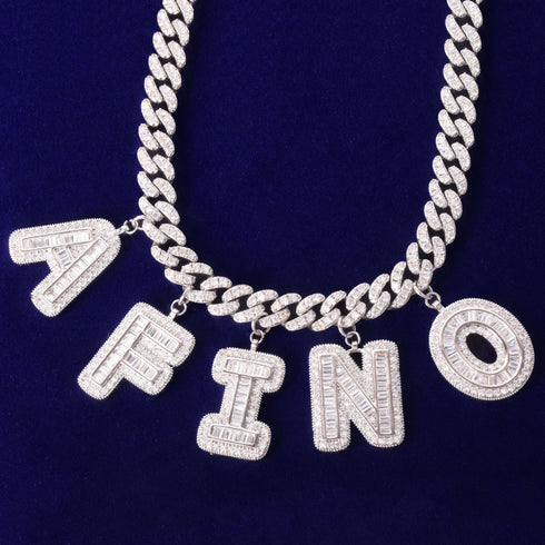 VVS Jewelry 10mm Custom Name Cuban Baguette Chain