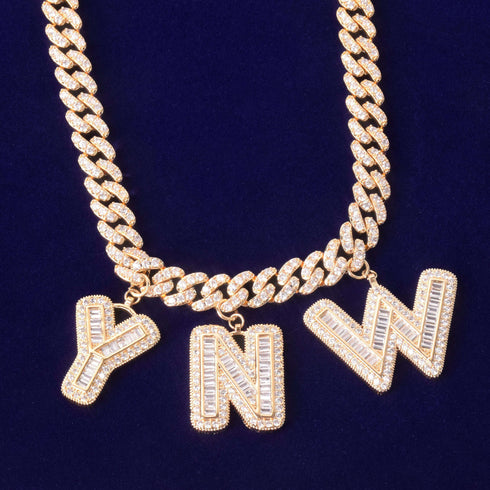 VVS Jewelry 10mm Custom Name Cuban Baguette Chain
