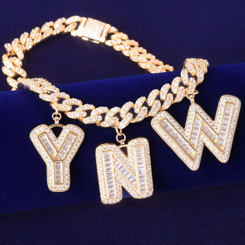 VVS Jewelry 10mm Custom Name Cuban Baguette Chain