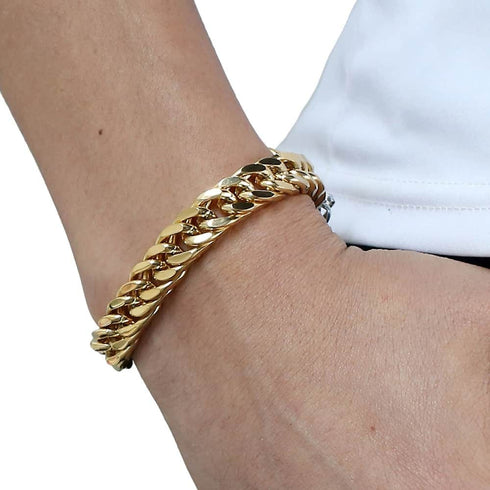 VVS Jewelry 10mm Double Curb Link Bracelet