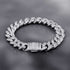 VVS Jewelry 12MM White Gold Prong Cuban Bracelet