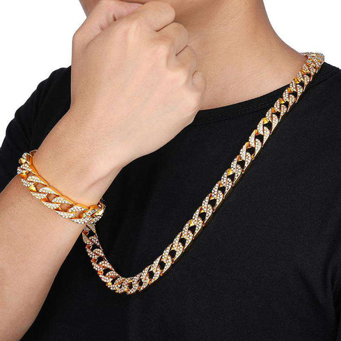 VVS Jewelry 14k Gold/Silver Chain + FREE Bracelet Bundle - (TODAY ONLY QUICK DELIVERY)