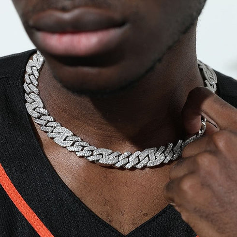 VVS Jewelry 14MM Heavy Prong Baguette G-Link Cuban Chain
