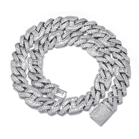 VVS Jewelry 14MM Heavy Prong Baguette G-Link Cuban Chain
