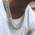 VVS Jewelry 18K Gold Prong Cuban Chain + Tennis Chain Bundle