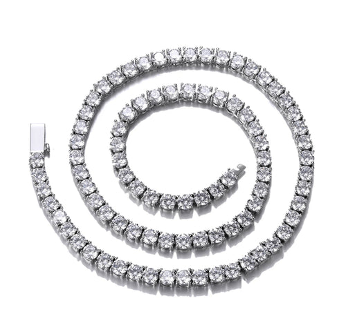 VVS Jewelry 18K Gold Prong Cuban Chain + Tennis Chain Bundle