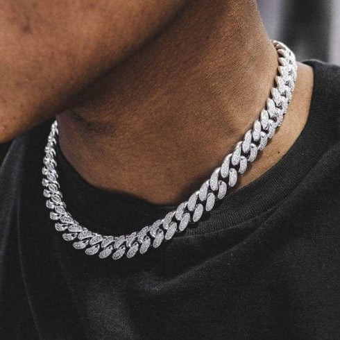 VVS Jewelry 18K Gold Prong Cuban Chain + Tennis Chain Bundle