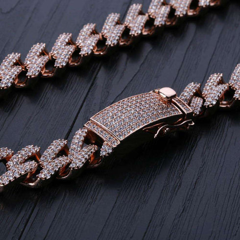14mm Diamond Prong Cuban Chain + FREE Diamond Prong Cuban Bracelet