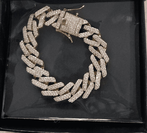 14mm Diamond Prong Cuban Chain + FREE Diamond Prong Cuban Bracelet