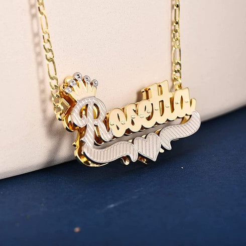 VVS Jewelry 3D Two-Tone Custom Gold Plated Name Chain