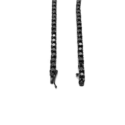 VVS Jewelry 3mm Black Moissanite Diamond Stainless Steel Tennis Chain