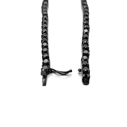 VVS Jewelry 3mm Black Moissanite Diamond Stainless Steel Tennis Chain