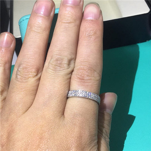 VVS Jewelry 925 Sterling Holly Triple Iced Ring