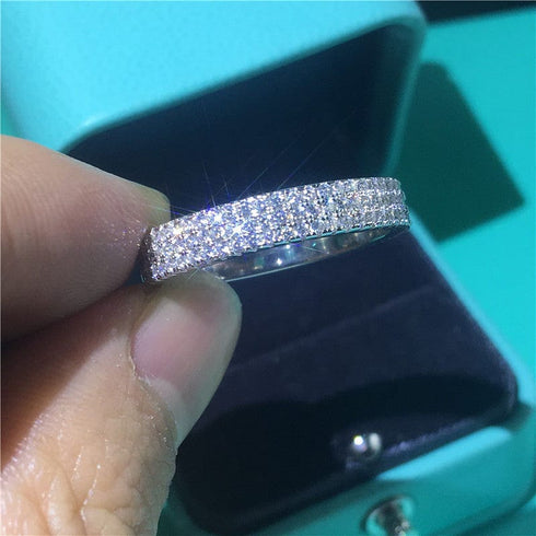 VVS Jewelry 925 Sterling Holly Triple Iced Ring