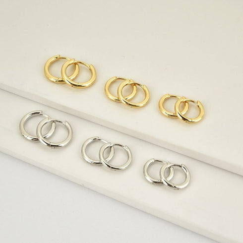 VVS Jewelry 925 Sterling Silver Men Hoop Earrings
