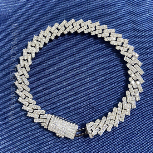 VVS Jewelry 925 Sterling Silver Moissanite S Link Cuban Bracelet