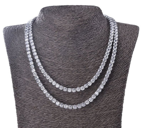 VVS Jewelry 925 Sterling Silver Moissanite Tennis Chain PASSES DIAMOND TEST US INVENTORY