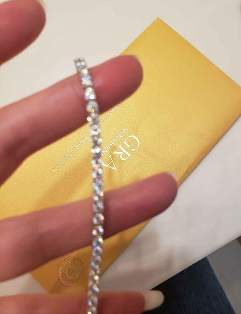 VVS Jewelry 925 Sterling Silver VVS1 Moissanite Diamond 4mm Tennis Bracelet