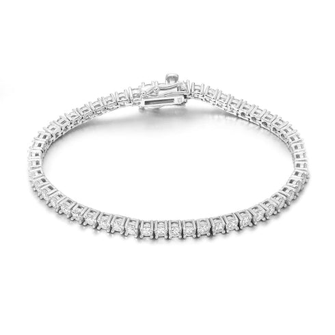 VVS Jewelry 925 Sterling Silver VVS1 Moissanite Diamond 4mm Tennis Bracelet