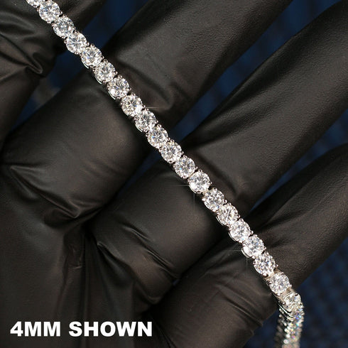 VVS Jewelry 925 Sterling Silver VVS1 Moissanite Diamond 4mm Tennis Bracelet