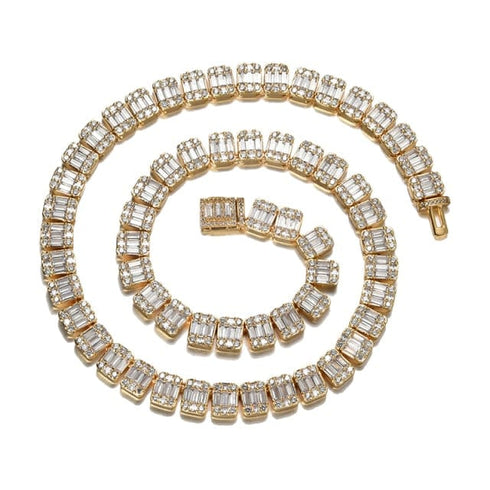 VVS Jewelry 9MM Baguette Tennis Chain + FREE bracelet