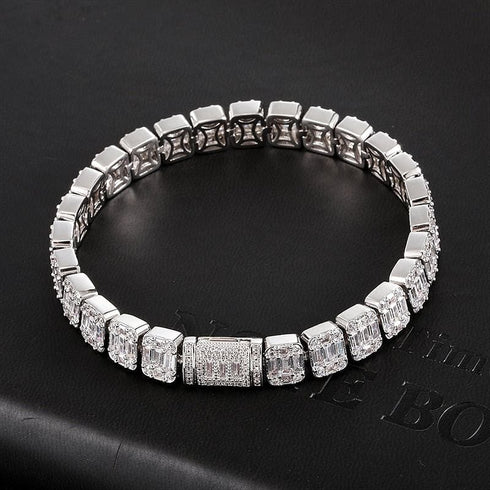 VVS Jewelry 9MM Baguette Tennis Chain + FREE bracelet